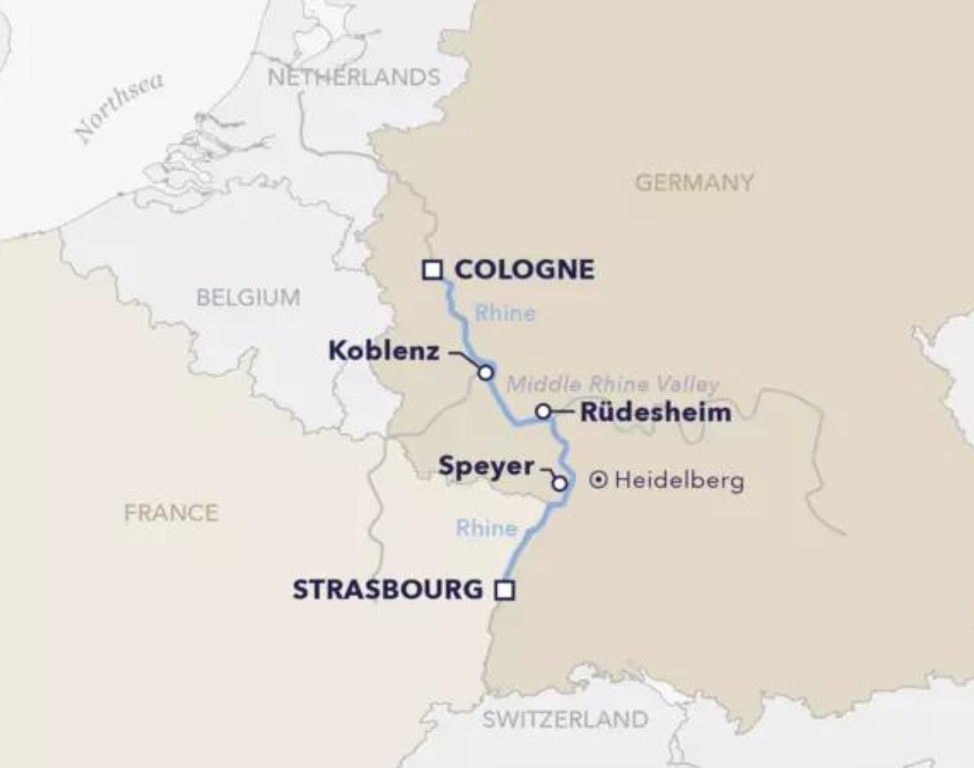Magic of Advent on the Rhine Map